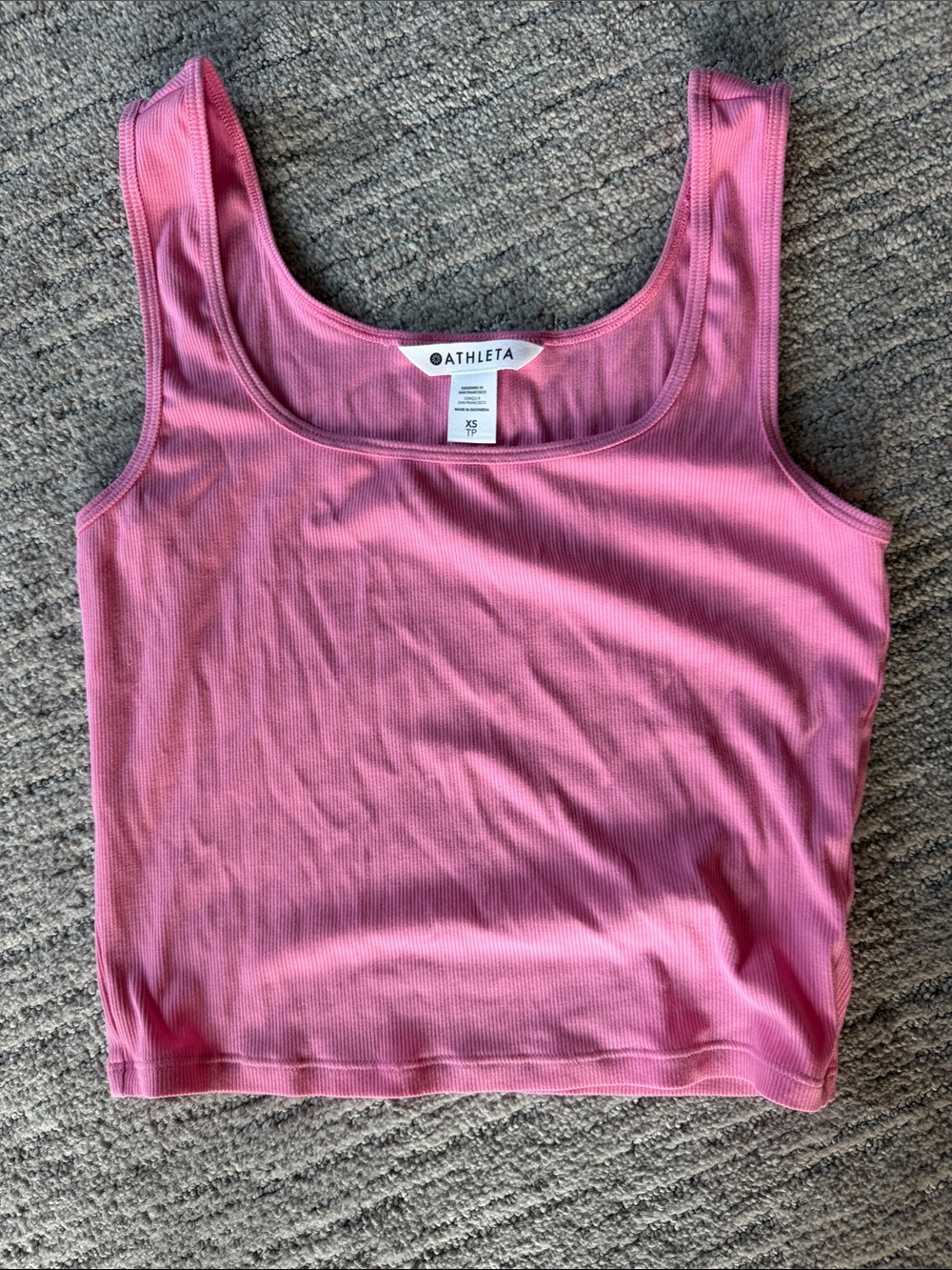 Athleta Rose Pink Ribbed Scoop Tank